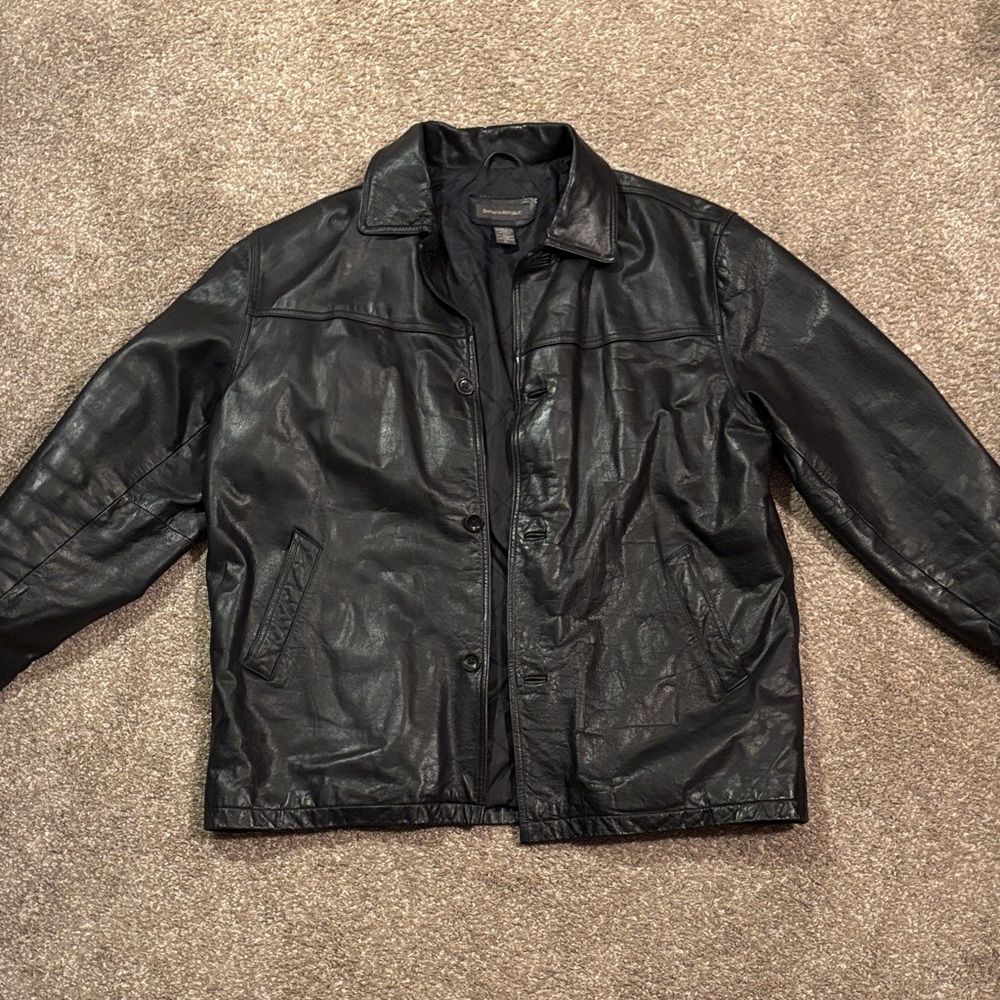 Banana Republic Men's Black Leather Jacket - Picture 4 of 6